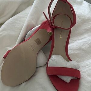 Pelle Moda Red Sandals with Minimalist Design